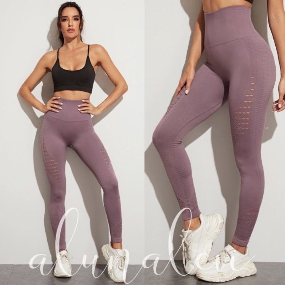 Luxe High Waisted Perforated Workout Leggings